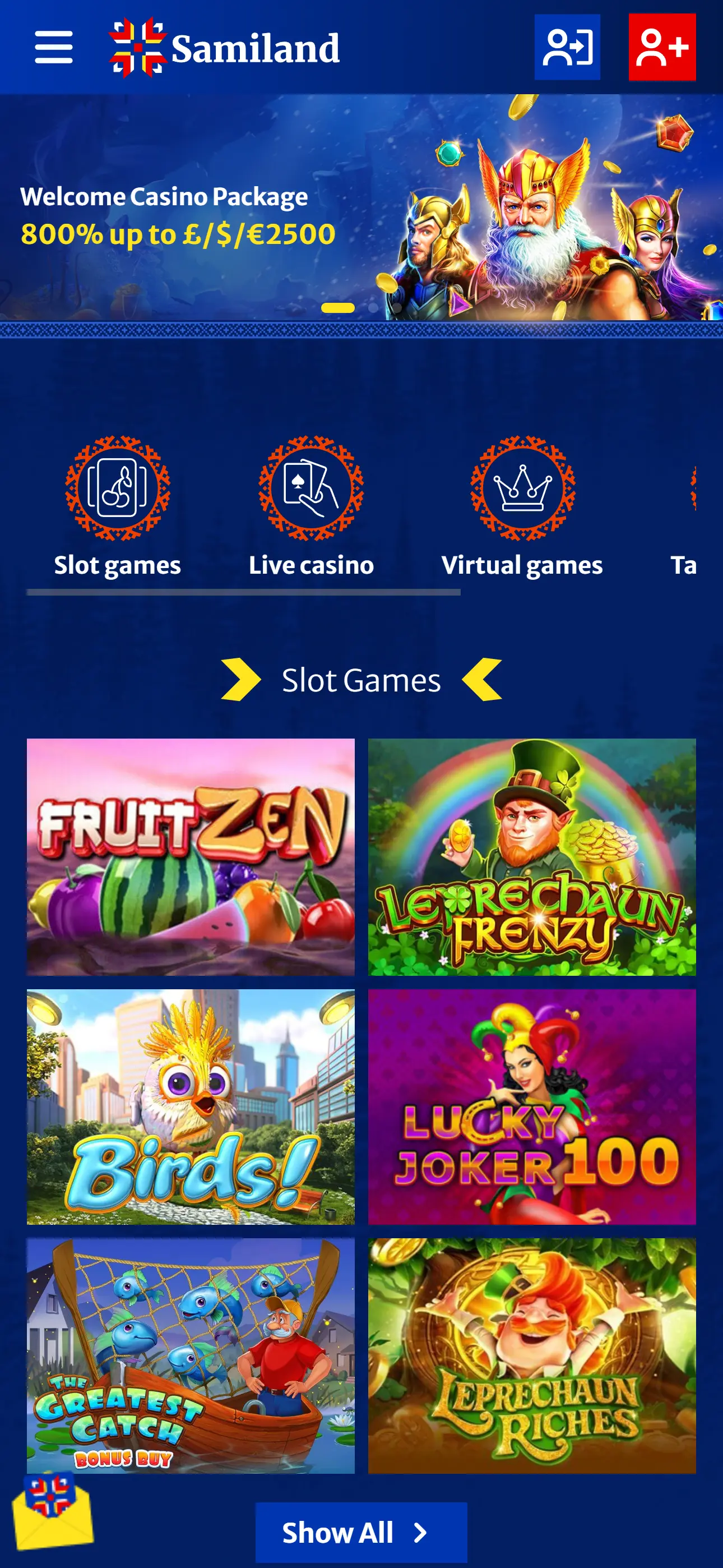 Samiland Casino — mobiel